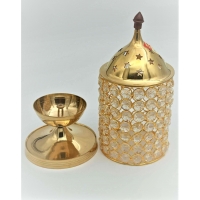 Akhand Diya / Brass Crystal 16 Cm